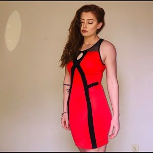 Sexy red body-con dress